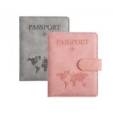 Set 2 huse pentru pasaport Camptrip, blocare RFID, 15 x 11 x 1.5 cm, roz gri - RESIGILAT