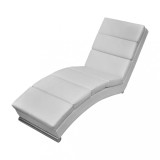 Cumpara ieftin Șezlong, alb, piele ecologică