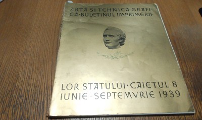 ARTA SI TEHNICA GRAFICA - Caietul 8 - Iunie-Sep. 1939 - STEFAN POPESCU (gravura) foto