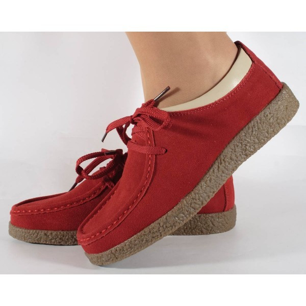Pantofi din piele naturala rosii talpa crep (cod 186004), 36 - 39 |  Okazii.ro