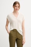 United Colors of Benetton tricou din amestec de in culoarea bej, 38O0D10A8