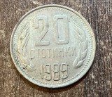 C50 - Moneda foarte veche - Bulgaria - 20 stotinchi - 1989