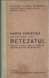1517SPN Harta turistică a masivelor Godeanu-Țarcu și Retezatul de Mihai Haret și Ion Protopopescu, Touring Clubul Rom&acirc;niei, Brașov anii 1930