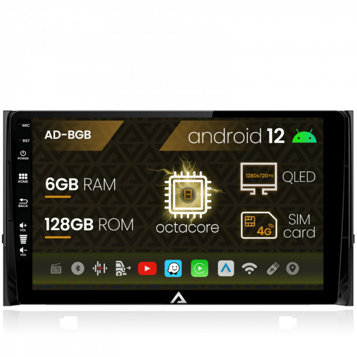 Navigatie Skoda Kodiaq, Android 12, B-Octacore 6GB RAM + 128GB ROM, 10.1 Inch - AD-BGB10006+AD-BGRKIT028