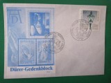 Plic FDC cu D&uuml;rer‑Gedenkblock și obliterări Fellbach 1980 &ndash;A45