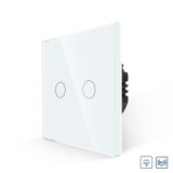 Intrerupator Dublu cu Variator si Touch din Sticla LUXION, RF433 SmartElectro IntelligentHouse