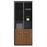 Cumpara ieftin Biblioteca Oscar cu usi din sticla de culoare nuc - anacit 80x40x200cm