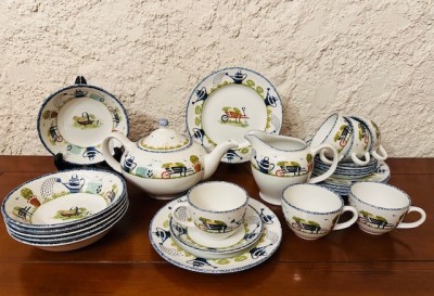 SET DE CAFEA/ CEAI DE 26 PIESE DIN PORTELAN ENGLEZESC- SERIA HOLLY COTTAGE- MARCAJ WOOD &amp;amp; SONS foto