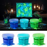 Vopsea glow in the dark fosforescenta, luminescenta, transparenta, set 3 culori - 100 g