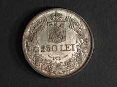 ROMANIA 250 LEI 1941 NSD ARGINT foto