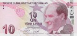 TURCIA █ bancnota █ 10 Lira █ 2009 █ P-223c █ Seria C █ UNC █ necirculata