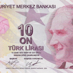 TURCIA █ bancnota █ 10 Lira █ 2009 █ P-223c █ Seria C █ UNC █ necirculata