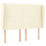 Cumpara ieftin Tablie de pat cu aripioare, crem, 147x23x118/128 cm, piele eco