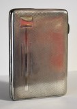 Tabachera / Porttigaret Art Deco - metal argintat EPNS - anii 1930