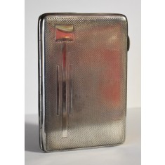 Tabachera / Porttigaret Art Deco - metal argintat EPNS - anii 1930