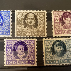 ROMANIA 1955 LP 392 SCRIITORI ROMANI, SERIE MNH