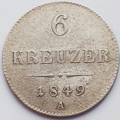 731 Austria 6 kreuzer 1849 Franz Joseph I - A - km 2200 argint