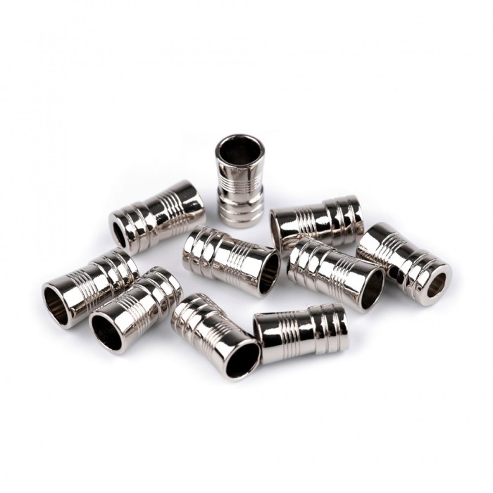 Set 10 terminatii metalice pentru snur 5 mm Argintiu