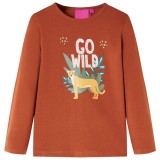 Gossi tricou pentru copii cu maneci lungi, coniac, 128