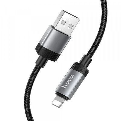 Cablu Date si Incarcare USB-A - Lightning HOCO X117, 18W, 1m, Negru foto