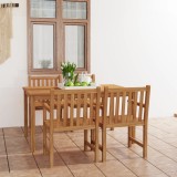 Cumpara ieftin Set de mobilier de grădină cu 5 piese, 150x90 cm, lemn masiv de tec