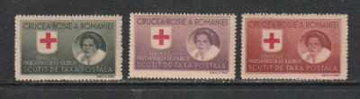Romania 1946 - Crucea Rosie Scutire Porto 3v MNH foto