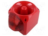 Semnalizator luminos și acustic KLAXON SIGNALS Nexus 105 10-60V DC IP66 roșu LED sirenă flash