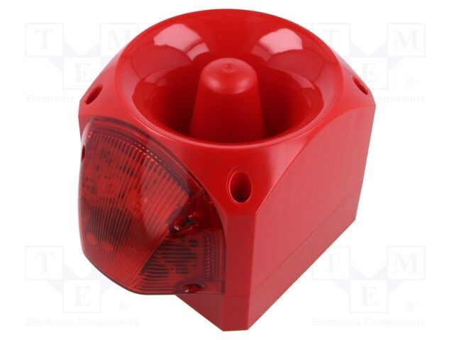 Semnalizator luminos și acustic KLAXON SIGNALS Nexus 105 10-60V DC IP66 roșu LED sirenă flash