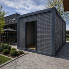 Container 18mp tip birou, pentru locuit, șantier, sanitar monobloc 6x3x3m cu 2