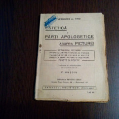 LEONARDO DA VINCI - ESTETICA si Parti Apologetice asupra Picturei - 1934, 72 p.