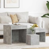 VidaXL Mese suprapuse, 3 buc., gri beton, lemn prelucrat 808598