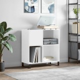vidaXL Dulap de discuri alb extralucios 84,5x38x89 cm lemn compozit