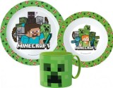 Set mic dejun, Minecraft Creeper, 3 piese, pentru microunde, ORIGINAL