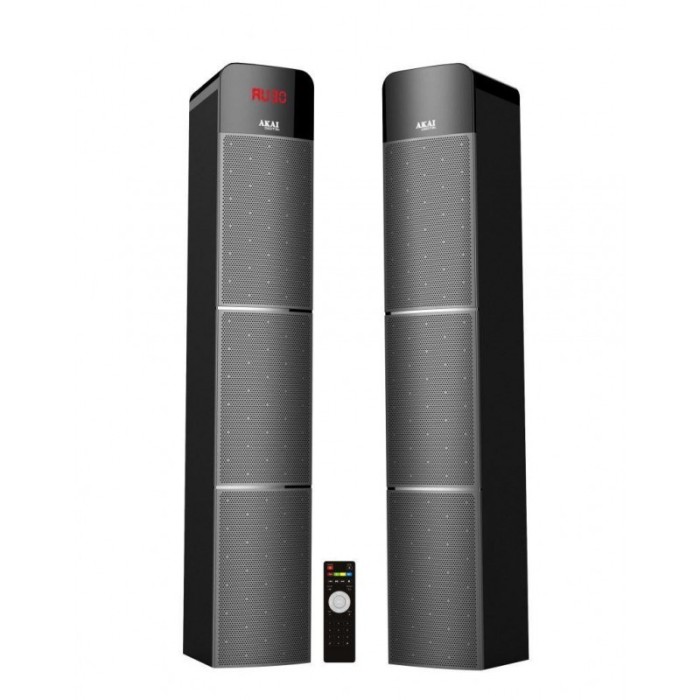 Boxe turn akai bluetooth cu usb/sd/led display/remote 2x 50w negre ss045a-star Boxe turn akai bluetooth cu usb/sd/led display/remote 2x 50w negre ss045a-star