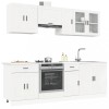 Set dulap de bucătărie 8 piese &bdquo;Kalmar&rdquo; alb lucios Lemn