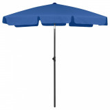 Umbrelă de plajă, albastru azuriu, 180x120 cm, vidaXL