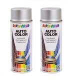 Set 2 x Vopsea Spray Auto Dupli Color Gri Platina Metalizat 350ml - Retus Auto, Uscare Rapida, Protectie Coroziune
