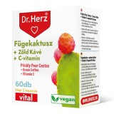 Capsule vegane cu extract de cactus indian (opuntia ficus), cafea verde, vitamina C si crom organic Dr Herz 60 buc