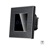 Intrerupator Triplu Wi-Fi cu Touch din Sticla si Rama de Aluminiu LUXION SmartElectro IntelligentHouse