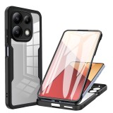 Cumpara ieftin Husa 360 Xiaomi Redmi Note 13 4G, fata-spate, transparenta cu rama negru, antisoc, compatibila wireless , Techsuit
