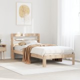 Cumpara ieftin Cadru de pat cu tăblie, 75x190 cm, lemn masiv de pin