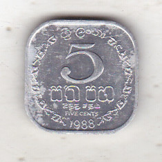 bnk mnd Sri Lanka 5 centi 1988