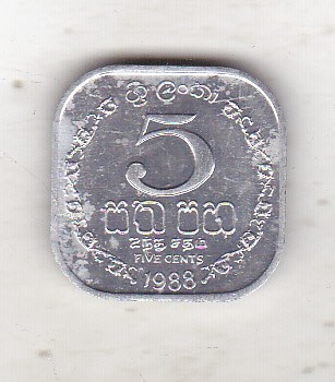 bnk mnd Sri Lanka 5 centi 1988