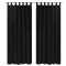 Draperii micro-satin cu bride, 2 buc, 140 x 225 cm, negru 130355