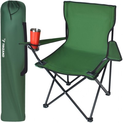 Scaun pliabil gradina, camping, pescuit, verde, cu suport pahar/sticla, husa, max 100 kg, 80x44x80 cm, Trizand foto