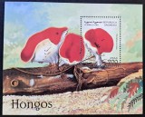 Ciuperci - Republica Sahara (SADR) 1997 - Coliță Poștală Plectania coccinea / Sarcoscypha Hongos MNH CP1_II