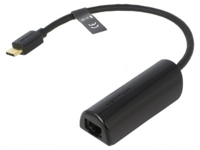 Adaptor USB-Fast Ethernet neagră foto