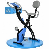 HOMCOM Bicicletă Pliabilă cu 8 Niveluri Rezistență și Corzi Elastice pentru Brațe, Albastru | Aosom Romania