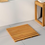 vidaXL Covoraș de baie Simplu Maro 100 x 53 cm lemn 42025259