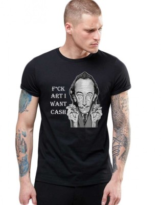 Tricou barbati negru - Dali - I want CASH - XL foto